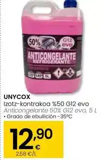 Eroski Unycox - anticongelante 50% g12 evo oferta