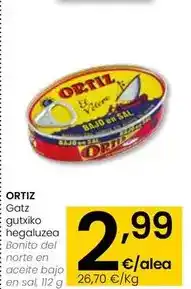 Eroski Ortiz - bonito del norte en aceite bajo en sal oferta