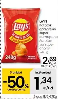 Eroski Lay's - patatas sal super ahorro oferta