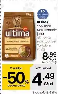 Eroski Ultima - alimento para perros yorkshire oferta