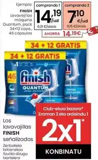 Eroski Finish - lavavajillas máquina quantum, caps oferta