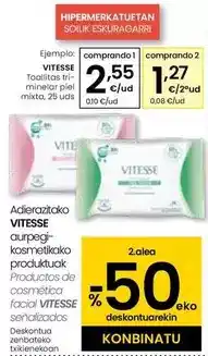 Eroski Vitesse - toallitas tri-minelar piel mixta oferta