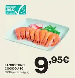 Hipercor Langostino cocido asc oferta