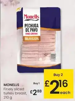Eroski Monells - finely sliced turkey breast oferta