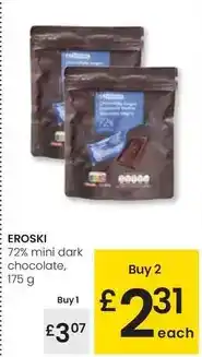 Eroski Eroski - 72% mini dark chocolate oferta