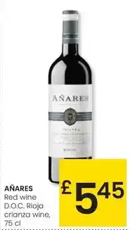 Eroski Añares - red wine d.o.c. rioja crianza wine oferta