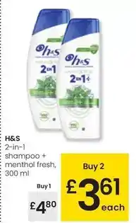 Eroski H&s - 2-in-1 shampoo + menthol fresh oferta