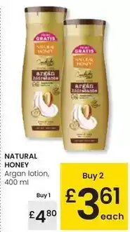 Eroski Natural honey - argan lotion oferta
