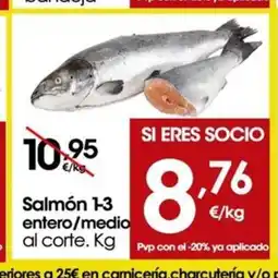 Eroski Salmón entero/medio oferta