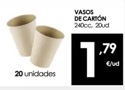 Eroski Vasos de cartón oferta