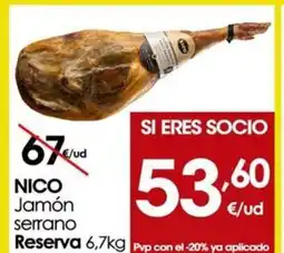 Eroski NICO Jamón serrano oferta
