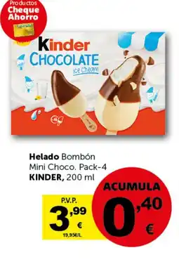 Masymas KINDER Helado Bombón Mini Choco. Pack-4 oferta