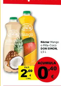 Masymas DON SIMON Néctar Mango o Piña-Coco oferta