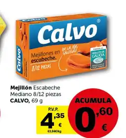 Masymas CALVO Mejillón Escabeche Mediano 8/12 piezas oferta