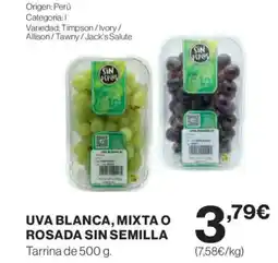 Supercor Uva blanca, mixta o rosada sin semilla oferta