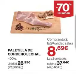 Supercor Paletilla de cordero lechal oferta
