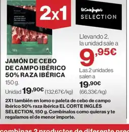 Supercor RAZA IBÉRICA Jamón de cebo de campo ibérico 50% oferta