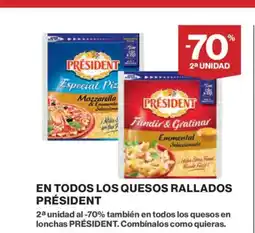 Supercor PRÉSIDENT En todos los quesos rallados oferta
