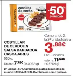 Supercor Costillar de cerdo en salsa barbacoa cascajares oferta