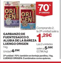 Supercor LUENGO ORIGEN Garbanzo de fuentesaúcoo alubia de la bañeza oferta