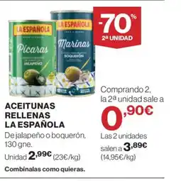 Supercor LA ESPAÑOLA Aceitunas rellenas oferta