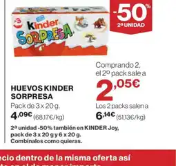 Supercor Huevos kinder sorpresa oferta
