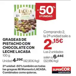 Supercor LACASA Grageas de pistacho con chocolate con leche oferta