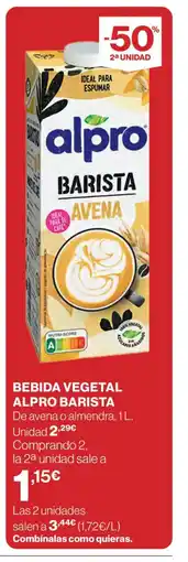 Supercor Bebida vegetal alpro barista oferta