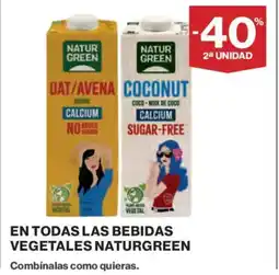 Supercor NATURGREEN En todas las bebidas vegetales oferta