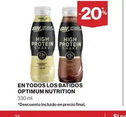 Supercor En todos los batidos optimum nutrition oferta