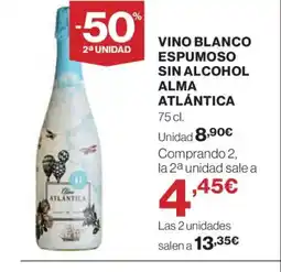 Supercor Vino blanco espumoso sin alcohol alma atlántica oferta