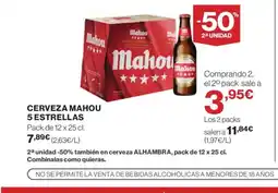 Supercor MAHOU 5 ESTRELLAS Cerveza oferta