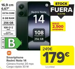 Carrefour XIAOMI Smartphone Redmi Note 14 oferta
