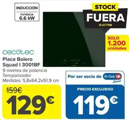 Carrefour CECOTEC Placa Bolero Squad I 3001BF oferta