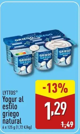 LYTTOS Yogur al estilo griego natural