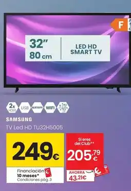 Eroski Samsung - tv led hd tu32h5005 oferta
