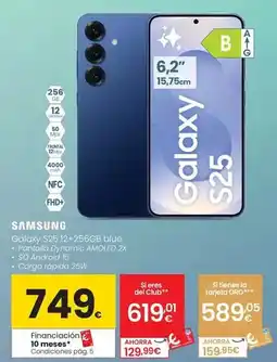 Eroski Samsung - galaxy s25 12+256gb blu oferta