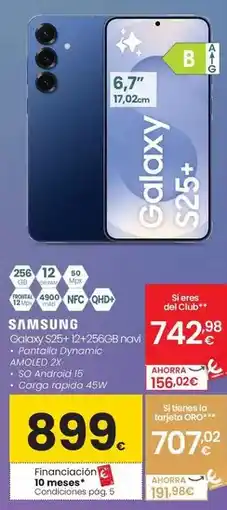 Eroski Samsung - galaxy s25+ 12+256gb navi oferta