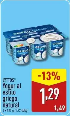 ALDI Grego - yogur al estilo griego natural oferta