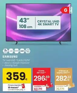 Eroski Samsung - tv led uhd tu43u7025f oferta