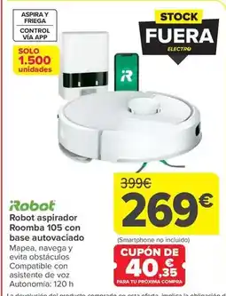 Carrefour Irobot - robot aspirador roomba 105 con base autovaciado oferta