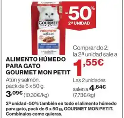 Supercor Alimento húmedo para gato gourmet mon petit oferta