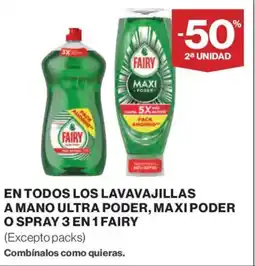 Supercor FAIRY En todos los lavavajillas a mano ultra poder, maxi poder o spray 3 en 1 oferta