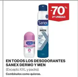 Supercor En todos los desodorantes sanex dermo y men oferta