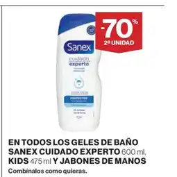 Supercor En todos los geles de baño sanex cuidado experto kids y jabones de manos oferta