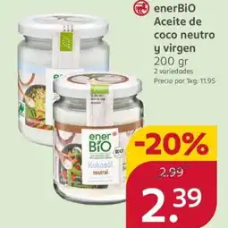 Rossmann ENERBIO Aceite de coco neutro y virgen oferta