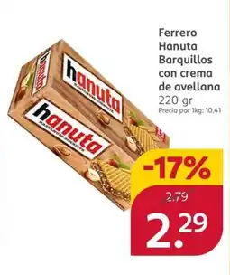 Rossmann FERRERO HANUTA Barquillos con crema de avellana oferta