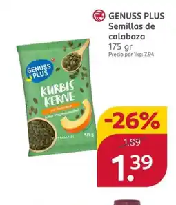 Rossmann GENUSS PLUS Semillas de calabaza oferta