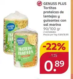 Rossmann GENUSS PLUS Tortitas proteicas de lentejas y guisantes con sal marina oferta