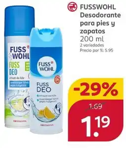 Rossmann FUSSWOHL Desodorante para pies y zapatos oferta